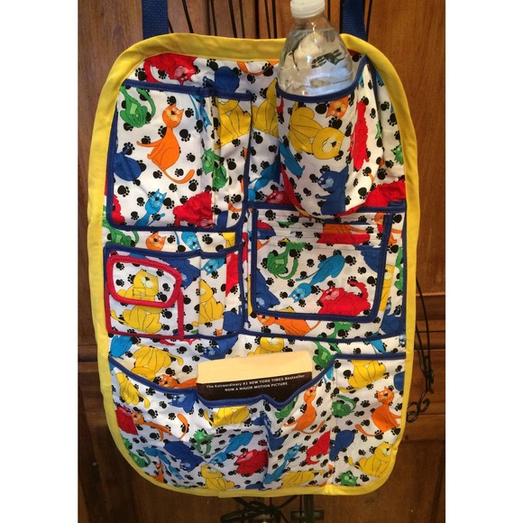 Car Seat Organizer Kitty Cat Over the Seat Organizer Handmade - Picture 2 of 3